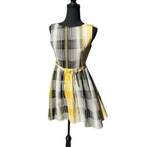 Banana Republic Size 0 yellow and black womens a line dress